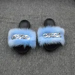 Sky blue silver chain