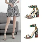 Roman Sandals Thick Heel Retro Snake Print High Heel Sandals Stylish and Comfortable for Any Occasion — photo 5