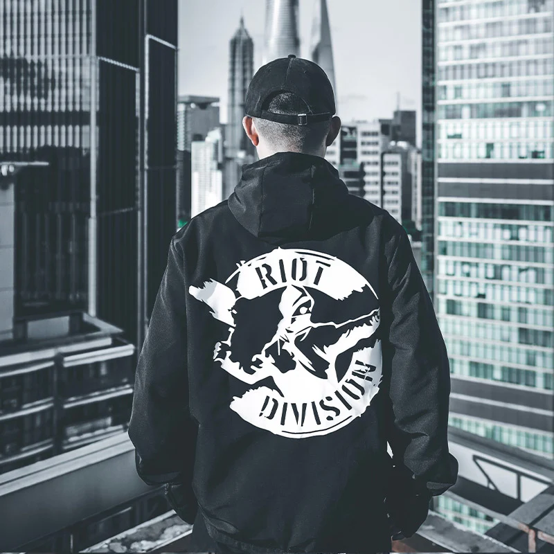 Loose Hip Hop Tide Brand Hooded Jacket provides ultimate comfort and stylish streetwear look, perfect for everyday wear — photo 3