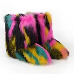Fashionable Multicolor Ladies Outdoor Faux Fur Snow Boots. Stay warm and stylish this winter with these comfortable and — photo 4