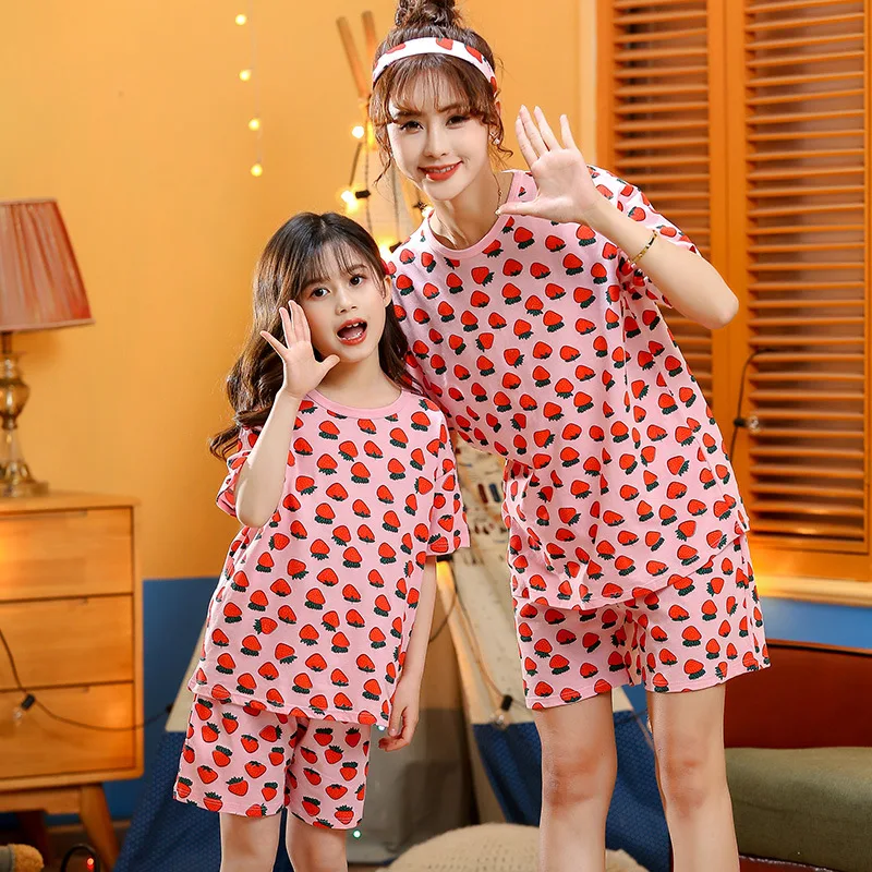 Tweedelige cartoon-ouder-kindpyjama voor kinderen met korte mouwen — foto 9