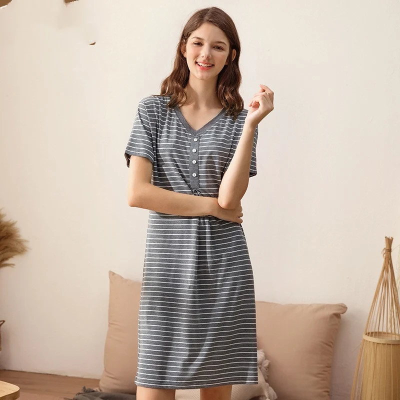 Title 4, Womens Plus Size Modal Short-sleeved Nightdres...