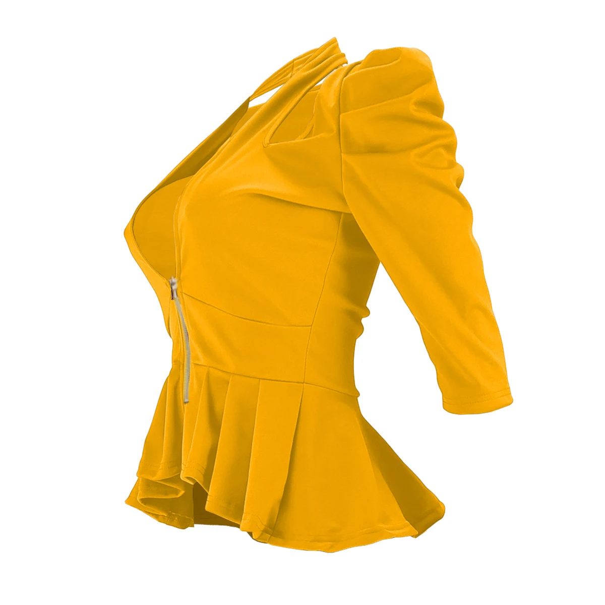 Title 6, Womens V-neck Long-sleeve Halterneck Puff Slee...