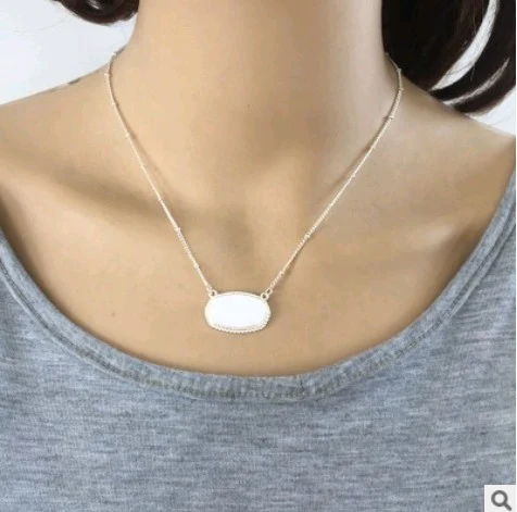 Collar de collar de resina de plata electrochado Collar de collar de collar de collar de color de collar de collar — foto 1
