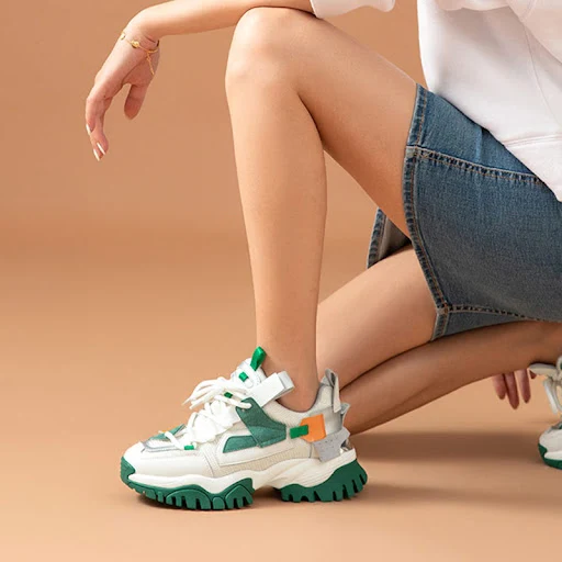 Title 4, New Comfortable Mesh Patchwork Lace-up Platform...