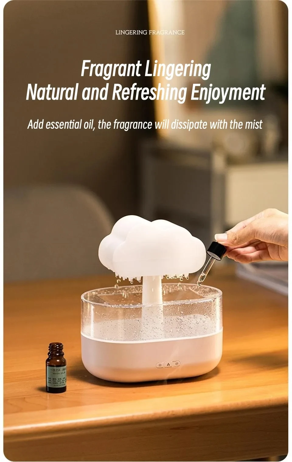 Title 3, Rain Cloud Night Light Humidifier with Raindrop...