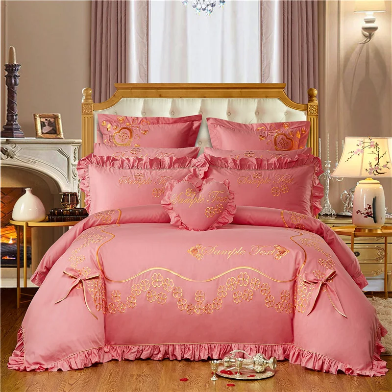 Title 3, Wedding Cotton Four Piece Bedding Set for a lux...