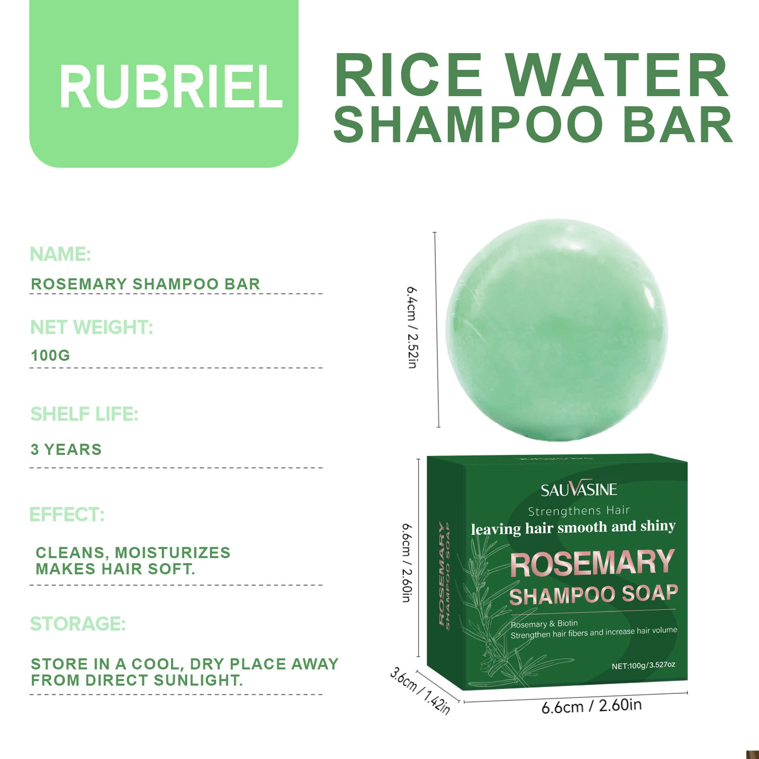 Sabonete Shampoo de Alecrim para Limpeza Profunda do Cabelo Cuidado Capilar Natural que Revitaliza e Deixa o Cabelo Saudável — foto 2