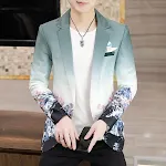 Jaqueta Floral Casual Slim Masculina Estilo Moderno Conforto e Elegância Perfeita para um Look Casual Sofisticado Ideal para Diversas Ocasiões Leve e Fresca — foto 1