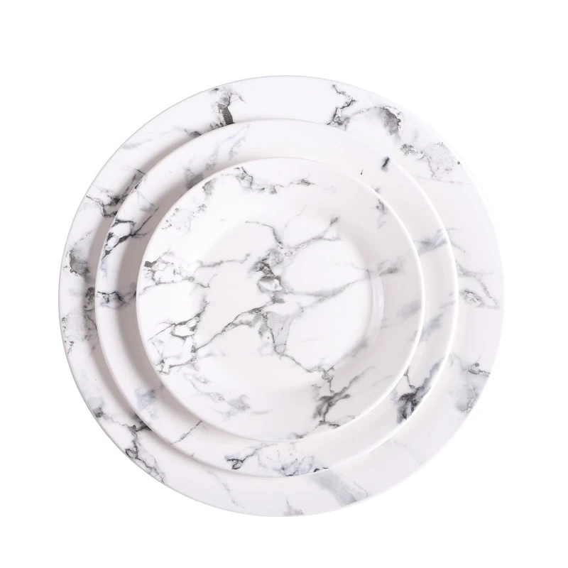Title 8, Ceramic Plate Household Marbling Dish, a stylis...