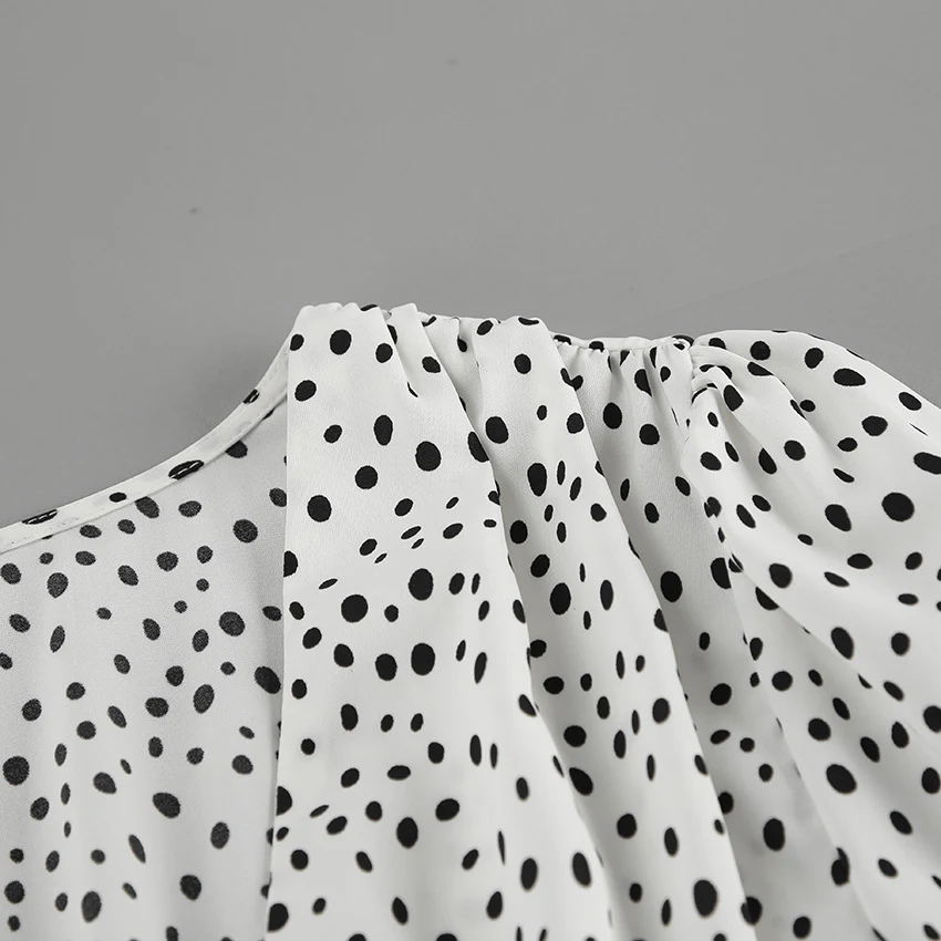 Title 13, French Style Polka Dot Fashionable Deep V-neck ...