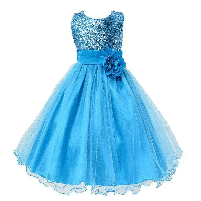 Vestido infantil com paetês para dama de honra Casamento Princesa. Brilho e elegância para sua pequena princesa em festas e casamentos. — foto 3