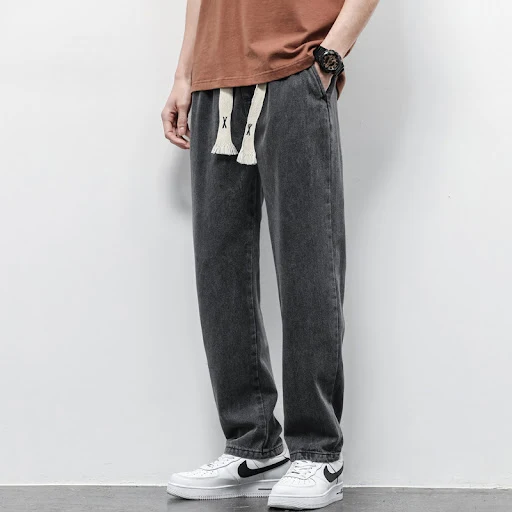 Title 2, Mens Thin Jeans, Loose Straight Leg, Trendy Br...