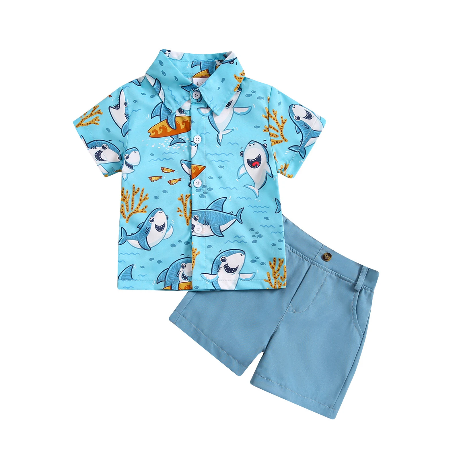 Kinderzomerpak voor jongens Vakantiestijl 2-delige set Shirt en korte broek Ideaal voor feesten en buitenspelen Comfortabel en stijlvol Draagt comfortabel — foto 13