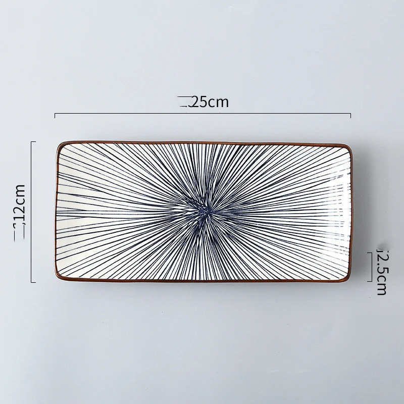 Title 3, Rectangular Sushi Plate Japanese Style Ceramic,...