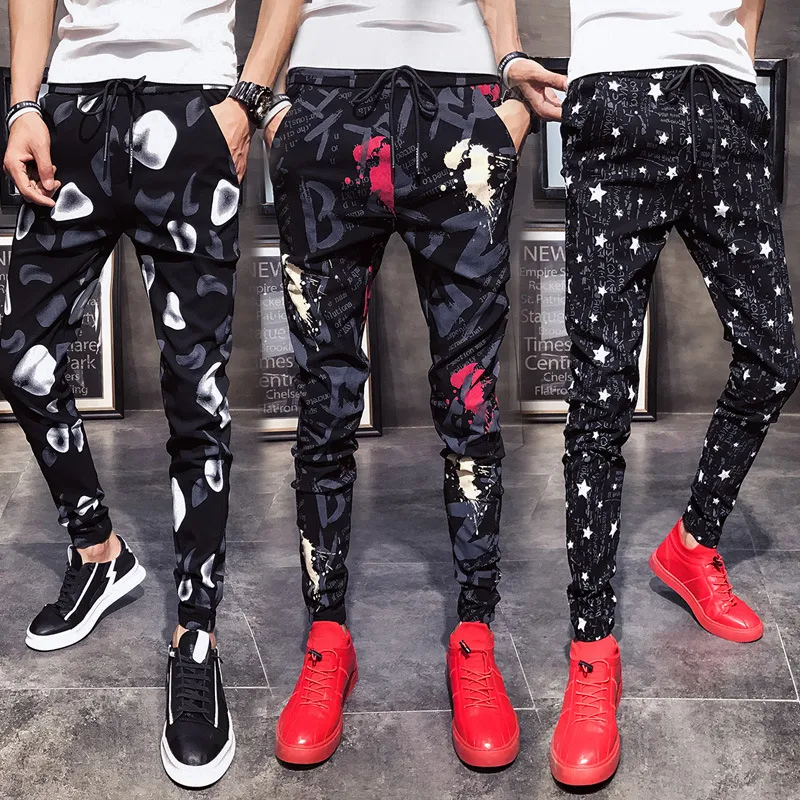 Title 2, Korean Style Small Feet Pants Loose Flower Pant...