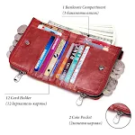 Anti-diefstal RFID leren damesportemonnee Geborsteld Bescherm uw kaarten en contant geld met stijl, elegant design en geavanceerde beveiliging. — foto 1