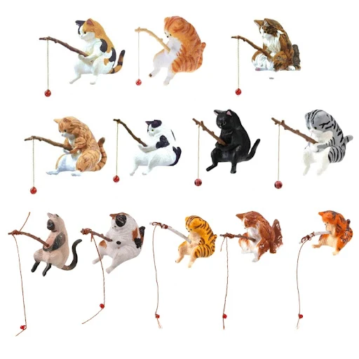 Mini Aquarium Fishing Cat Ornament Aquarium Fish Tank Landscaping Small Cartoon Cat Statue Interesting Miniature Fishbow — photo 2
