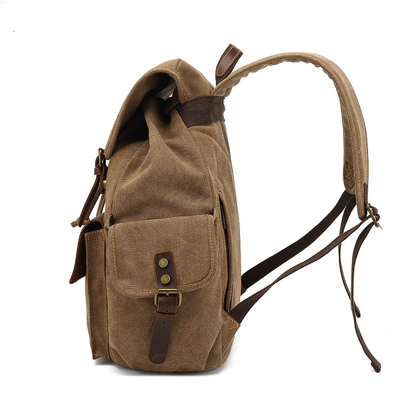 Title 5, Mochila de lona retrô resistente ao desgaste. P...