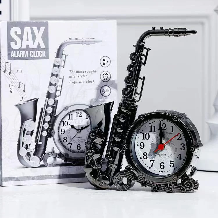 Despertador Saxofón Creativo Reloj Decorativo para el Hogar Unifica Música y Tiempo con Estilo y Alerta Temprana para Despertar — foto 2