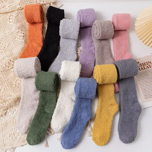 Title 2, No Hair Loss Coral Velvet Knee Socks For Childr...