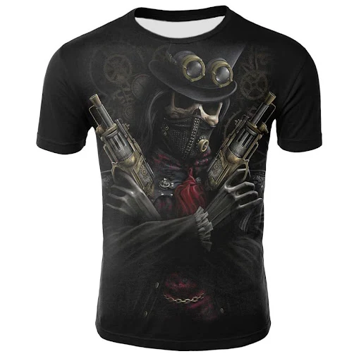 Title 2, Printed Skull Short Sleeve Sports Casual T-shirt