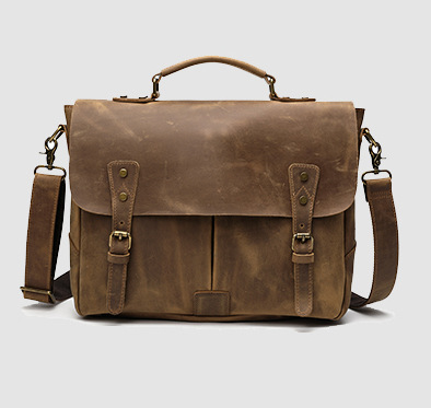 Pasta carteiro masculina portátil de couro, elegante e resistente, perfeita para trabalho e viagens, com compartimentos organizadores. — foto 2