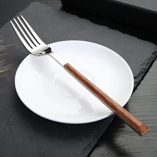 Title 6, Stainless Steel Wood Grain Square Handle Wester...