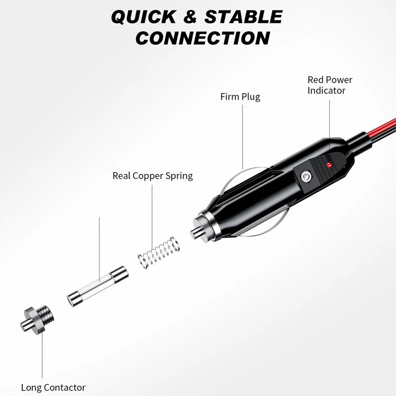 Cabo Extensor para Acendedor de Cigarro 12V 24V Veicular – Aumente o Alcance e Carregue Dispositivos no Carro com Segurança e Facilidade — foto 2