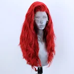 Peruca sintética cacheada ruiva com tela frontal meio crochetada. Obtenha um visual impactante e natural com fácil aplicação e estilo marcante. — foto 3