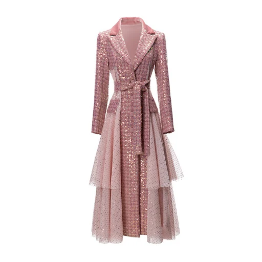 Title 9, Soprabito Stile Gonna in Tulle con Paillettes e...