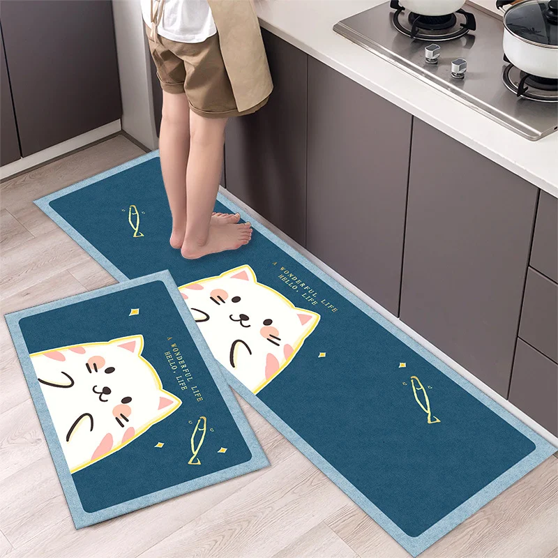 Cartoon Floor Mat Kitchen Strip Rug Simple, a practical, easy-to-clean, non-slip mat to protect your kitchen floors whil — photo 6