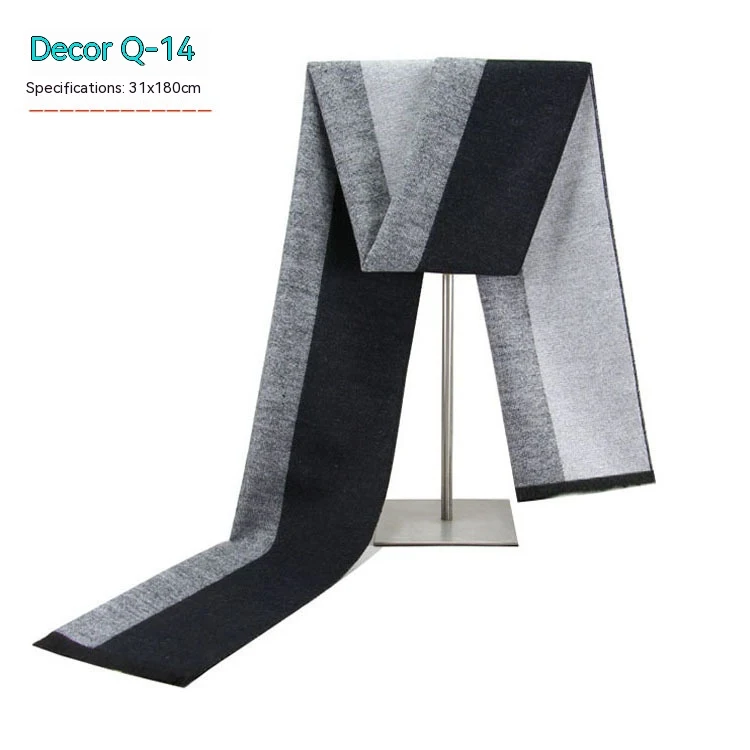 Men's Striped Winter Warm Artificial Cashmere Scarf. Stay warm and stylish with this soft, comfortable, and cozy scarf p — photo 20
