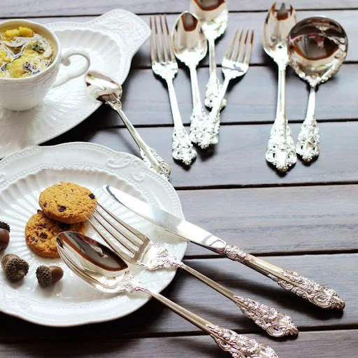 Title 10, Silver-plated Tableware Set Knife Fork Spoon Co...