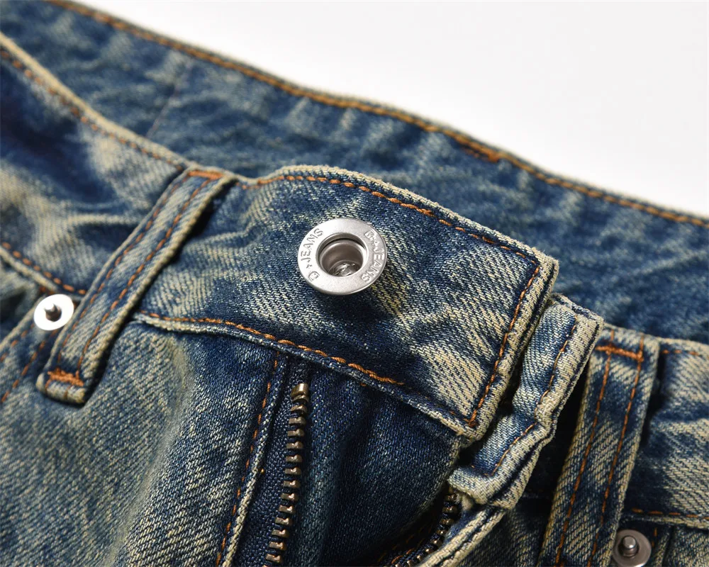 Verbleekte gele jeans voor heren Casual en comfortabel Washed look voor een moderne uitstraling Perfect voor dagelijks gebruik Lichtgewicht en ademend — foto 8