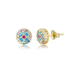 Brincos de prata S925 com zircônia multicolor e diamantes — foto 4