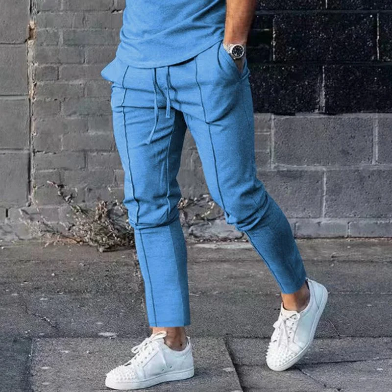 Title 6, Pantalon Homme Casual Couleur Unie Coupe Slim C...