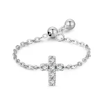 Anel feminino de zircônia com diamantes de borboleta, um toque elegante e brilhante para realçar a beleza, perfeito para mulheres. — foto 11