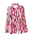Rose Abstract Printing Curling Sleeve Chest Pocket Shirt. Stylish and comfortable shirt featuring a rose print, curling — photo 7
