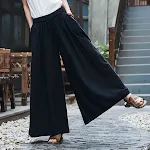 Linen Slim Stone Washed Trousers Yoga Travel Culottes. Comfortable and stylish for yoga, travel, and everyday wear. Effo — photo 9
