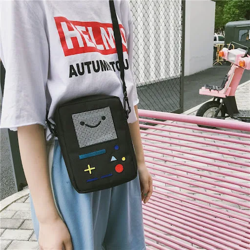 Title 2, Funny Childrens Cartoon Robot Messenger Bag