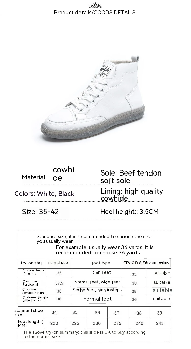 Botas de cano curto plus size outono e inverno, sola macia de tendão bovino, couro genuíno, estilo Martens flat, calçado feminino. — foto 3