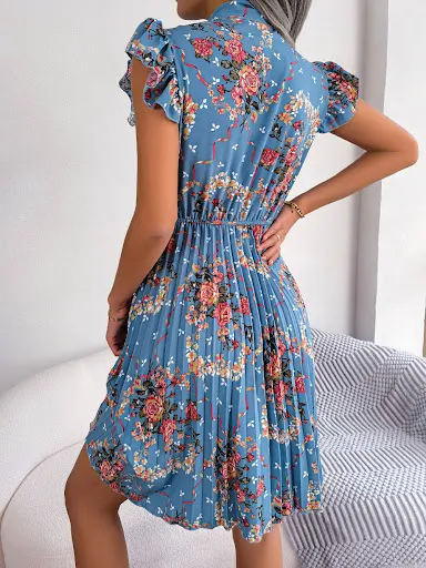 Title 3, Dignified Flowers Lace-up Waist-controlled Larg...