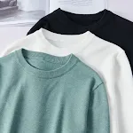 New Men's Knitted Round Neck Sweater Base Inner Wear. Provides essential warmth and comfort, perfect for layering and ev — photo 13