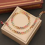 Colar de Óleo Colorido Corrente Simples de Clavícula Aço Inoxidável Design Moderno e Elegante Perfeito para um Look Fashion — foto 5