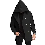 Trench Coat Slim Uomo Lunghezza Media con Cappuccio Tinta Unita Design Elegante e Versatile, Protezione Ottimale, Perfetto per Ogni Occasione — foto 9