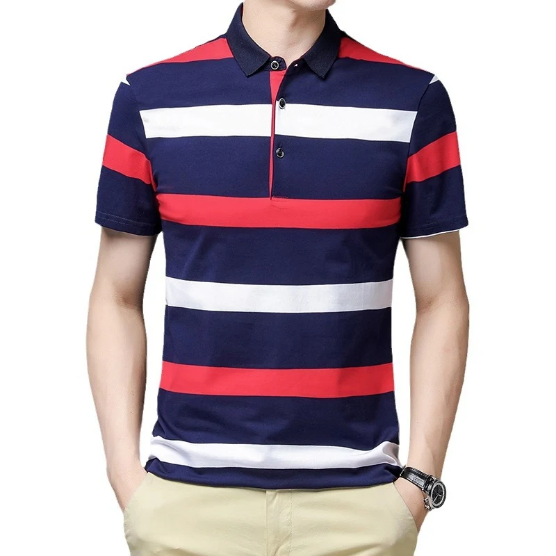 Nova Camiseta Polo Masculina de Verão, Manga Curta, Cor Sólida, Gola Polo, Casual, Meia Manga, Perfeita para o Conforto e Estilo no Verão. — foto 12