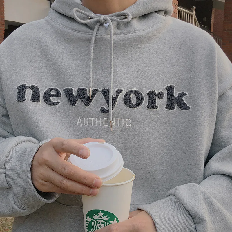 Men's Hooded Hoodie Autumn Korean Version Loose Casual Cotton Set Top Coat, providing comfort and style for everyday wea — photo 4
