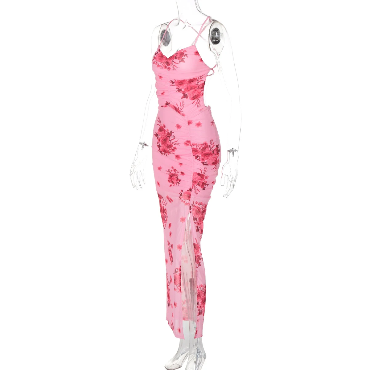 Title 6, Mesh Double Layer Side Slit Sling Backless Sexy...