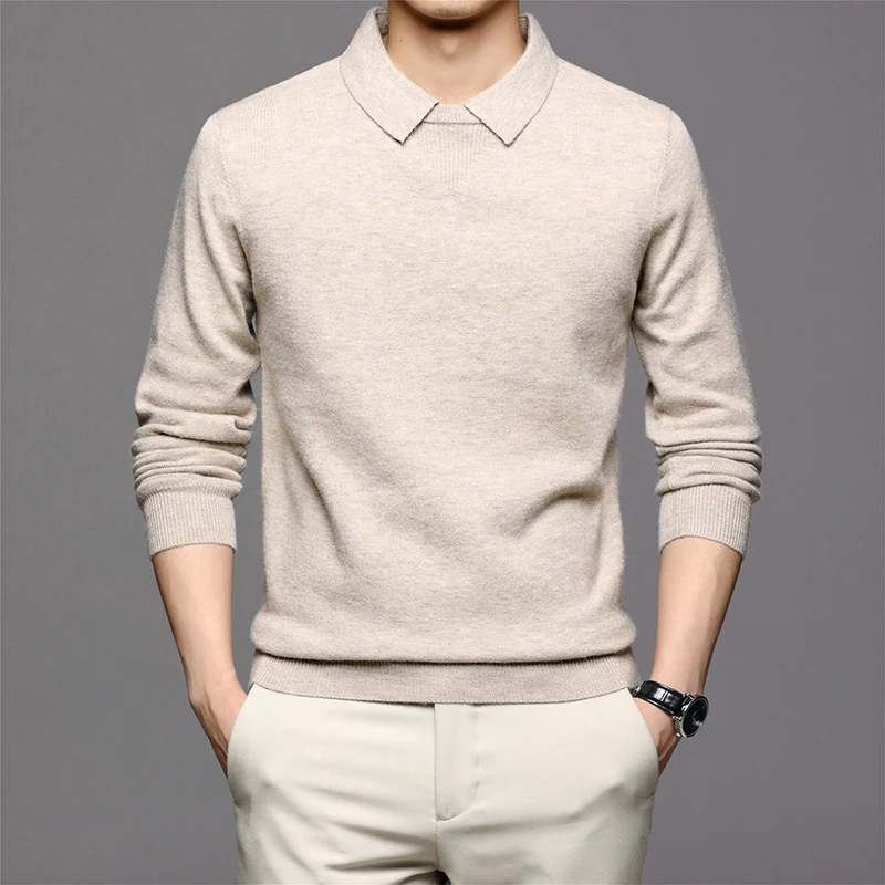 Title 2, Mens Casual Long-sleeved Sweater with Fashion ...